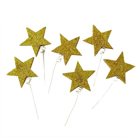 Pinches gibré estrellas doradas 6u
